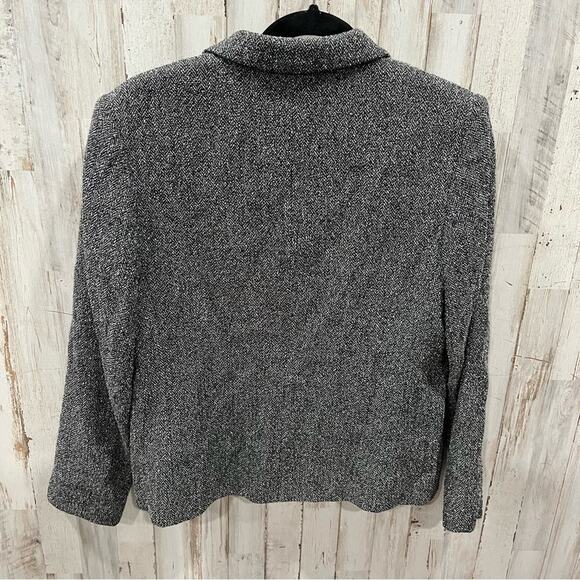 Talbots Gray Tweed 3 Button Blazer Structured Wool Blend - Picture 5 of 7